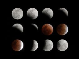 Secuencia del último eclipse total de luna. Un espectáculo así tardará dos años y medio en repetirse. REUTERS  /