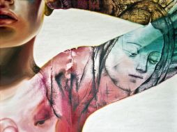 La obra de Aram Cortéz (foto) inscribe a la Virgen de Guadalupe en el cuerpo de una mujer. ESPECIAL  /