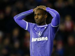 Jermain  Defoe del Tottenham reacciona durante su encuentro Liga Premier de fútbol contra el Stoke City. AP  /