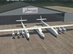 Concepción artística de la nave SpaceshipOne (SS1), una nave con forma de avión gigante. EFE  /