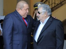 En la foto Hugo Chávez y José Mujica, presidente de Uruguay. AFP  /