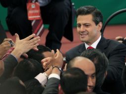 Precandidatos presidenciales únicos como Enrique Peña Nieto (foto) y AMLO han realizado proselitismo abierto. REUTERS  /