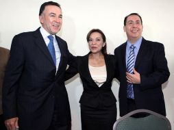 Vázquez Mota dio a conocer que el ex subsecretario de Gobierno de la Segob, Juan Marcos Gutiérrez (d), se une a su equipo. EL UNIVERSAL  /