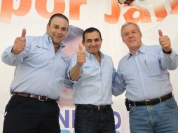 Ernesto Cordero, precandidato a la Presidencia por el PAN con Fernando Guzmán y Jorge Vizcarra, en la Hacienda La Sevillana.  /