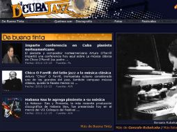 La página principal se compone de las secciones Historia del jazz y Quiénes son. ESPECIAL  /