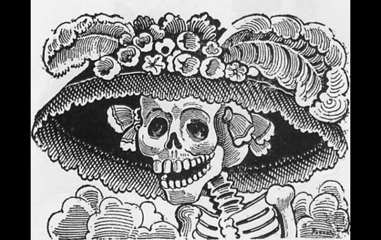 La primer imagen del personaje con sonmbrero se titula 'Calavera Garbancera' y fue elaborada por José Guadalupe Posadas. ESPECIAL  /