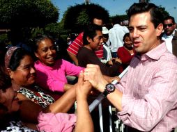 Enrique Peña Nieto, precandidato del PRI a la presidencia de la República, visitó hoy Huejutla, en su gira de precampaña. EL UNIVERSAL  /