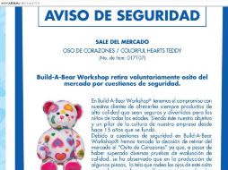 Los usuarios que hayan adquirido el peluche podrán acercarse a la tienda y tomar otro tipo de oso sin ningún costo. ESPECIAL  /