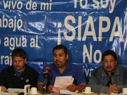 Durante la rueda de prensa ofrecida por intregrantes del SEPSIAPA . ARCHIVO  /