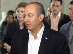 El Presidente Felipe Calderón Hinojosa está de gira por Coahuila y Nuevo León. ARCHIVO  /
