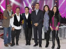 Mauricio Castillo, Pierre Ángelo, Gless, Héctor Sandarti, Angélica Vale y Samia durante la presentación del programa. EL UNIVERSAL  /