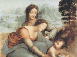 La Virgen, el niño Jesús y Santa Ana, de Leonardo da Vinci es la obra que desatado la polémica en el museo francés. ESPECIAL  /