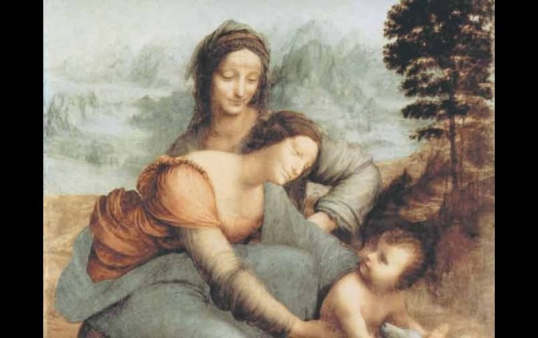 La Virgen, el niño Jesús y Santa Ana, de Leonardo da Vinci es la obra que desatado la polémica en el museo francés. ESPECIAL  /