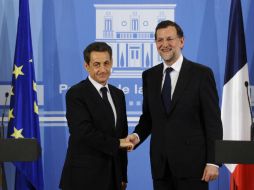 Rajoy y Sarkozy tuvieron una reunión en el Palacio de la Moncloa. AFP  /