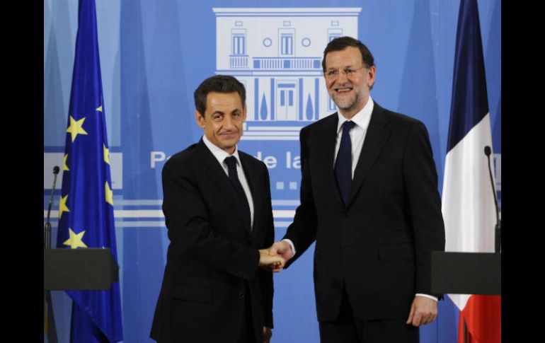 Rajoy y Sarkozy tuvieron una reunión en el Palacio de la Moncloa. AFP  /