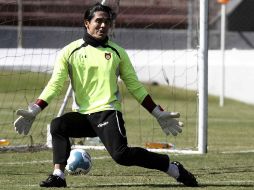 El portero Christian Martínez durante el entrenamiento de Estudiantes. MEXSPORT  /