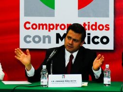 El candidato del PRI, Enrique Peña Nieto, dice que el responsable de bloquear el fondo fue el Presidente Felipe Calderón. NTX  /