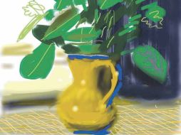 Una de las obras del reconocido pintor David Hockney pintada en una tableta electrónica. ESPECIAL  /