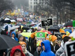 Miles de personas se concentraron hoy en el National Mall de Washington para manifestarse contra el aborto.EFE  /