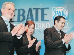El pasado 17 de enero Creel, Vázquez y Cordero sostuvieron el primero de dos debates organizados por el PAN. EL UNIVERSAL  /