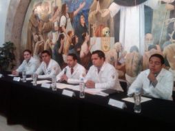 Durante la rueda de prensa en el recito “Fray Antonio  Alcalde”, del Antiguo Hospital Civil.  /