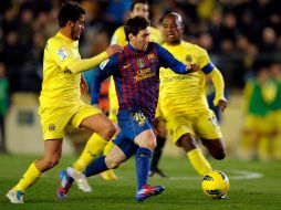 Messi durante el partido contra el Villareal. AFP  /