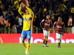 Alan Pulido de Tigres celebrando un gol. MEXSPORTS  /