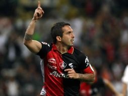 Giancarlo Maldonado celebrando el gol del Atlas. MEXSPORT  /