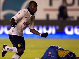Benítez celebra un gol durante el partido ante San Luis. AFP  /