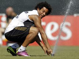 Por la lesión, Marcelo no pudo entrenar el día de hoy. EFE  /
