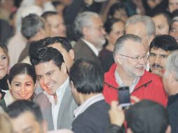 Aristóteles Sandoval arriba al evento celebrado ayer en el Salón Bugambilias.  /