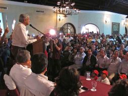 El precandidato presidencial, Andrés Manuel López Obrador, en su participación en el Foro de Medio Ambiente. EL UNIVERSAL  /