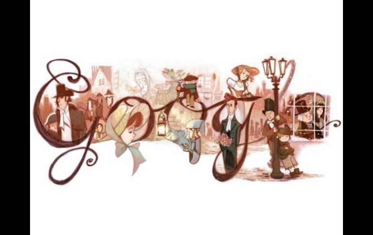El lector familiarizado con Dickens podrá reconocer diversos personajes en el doodle de hoy. ESPECIAL  /