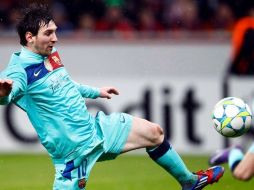 El jugador Lionel Messi anotó el tercer gol contra el Bayer de Alemania. REUTEURS  /