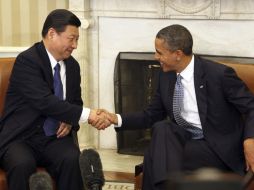 El presidente Barack Obama y el vicepresidente chino Xi Jinping durante el encuentro en la Casa Blanca. EFE  /