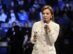 La precandidata del PAN, Josefina Vázquez Mota dice que sus enemigos reales son la pobreza e inequidad. NTX  /