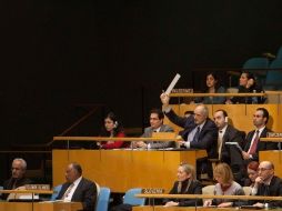 El embajador sirio Bashar Ja'afari habla hoy en la Asamblea General de Naciones Unidas. REUTERS  /