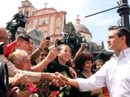Enrique Peña Nieto, visitó Cuernavaca para grabar un promocional televisivo que utilizará en su campaña. EL UNIVERSAL  /