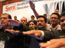 Imágen de la ceremonia de la toma de protesta del nuevo secretario general del SNTE de la sección 47.  /