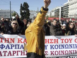 La protesta surge en vísperas de una reunión del Eurogrupo. EFE  /