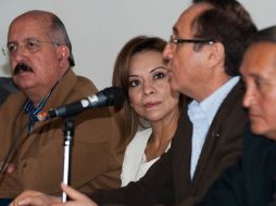 La precandidata del PAN, Josefina Vázquez Mota, durante la reunión que sostuvo con la Asociación Nacional de Universidades. NTX  /