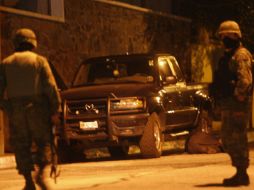 Soldados de la XV Zona Militar acudieron al lugar por reporte de personas armadas.  /