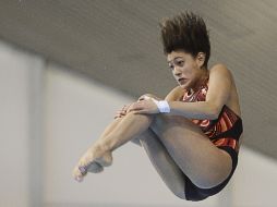 Carolina Mendoza, de 14 años de edad, terminó como cuarta clasificada. AFP  /