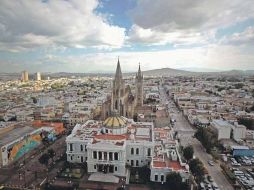 Vista aérea de la ciudad al Poniente del Centro Histórico, donde comienza la Colonia Americana.  /
