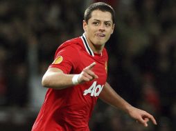 Javier 'Chicharito' Hernández se hizo presente en la calificación del Manchester United en la Europa League. EFE  /