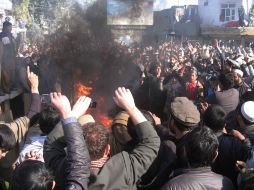 Manifestantes afganos realizaron una protesta contra la profanación del Corán. NOTIMEX  /