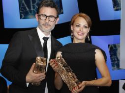 Michel Hazanavicius y Bérénice Bejo, el director y la actriz de El artista''. REUTERS  /