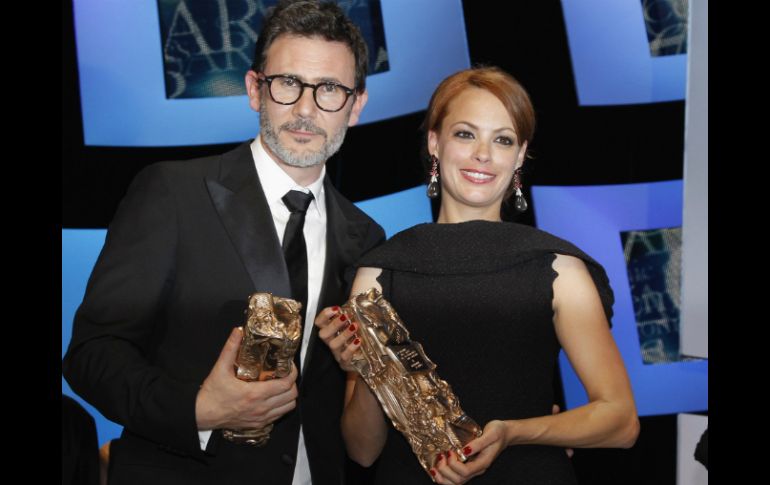 Michel Hazanavicius y Bérénice Bejo, el director y la actriz de El artista''. REUTERS  /