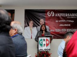 Priistas se pronuncian durante la Confederación Nacional de Obrero-Patron en el marco del 69 aniversario de la agrupación.  /