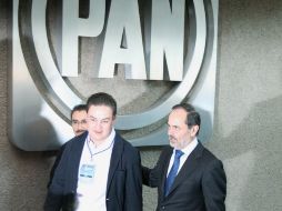 En la imagen, Gustavo Emilio Madero, a su llegada al Consejo Nacional del PAN.  /